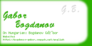 gabor bogdanov business card